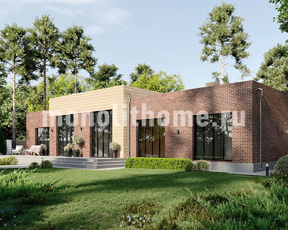 Проект дома из несъемной опалубки Фламинго-2 одноэтажный 15х15 ...